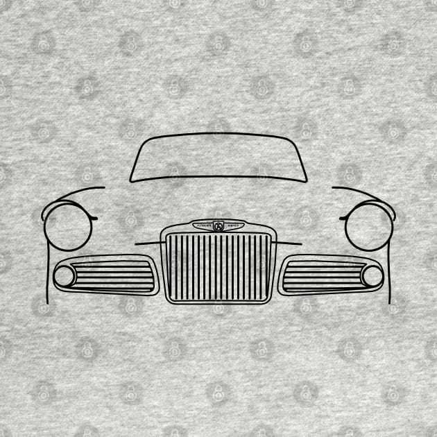 Sunbeam Rapier Series III 1960 classic car outline graphic (black) by soitwouldseem